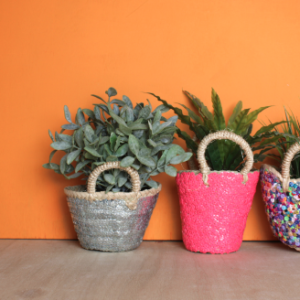 Tiny Sequin Basket - Neon orange - Image 3
