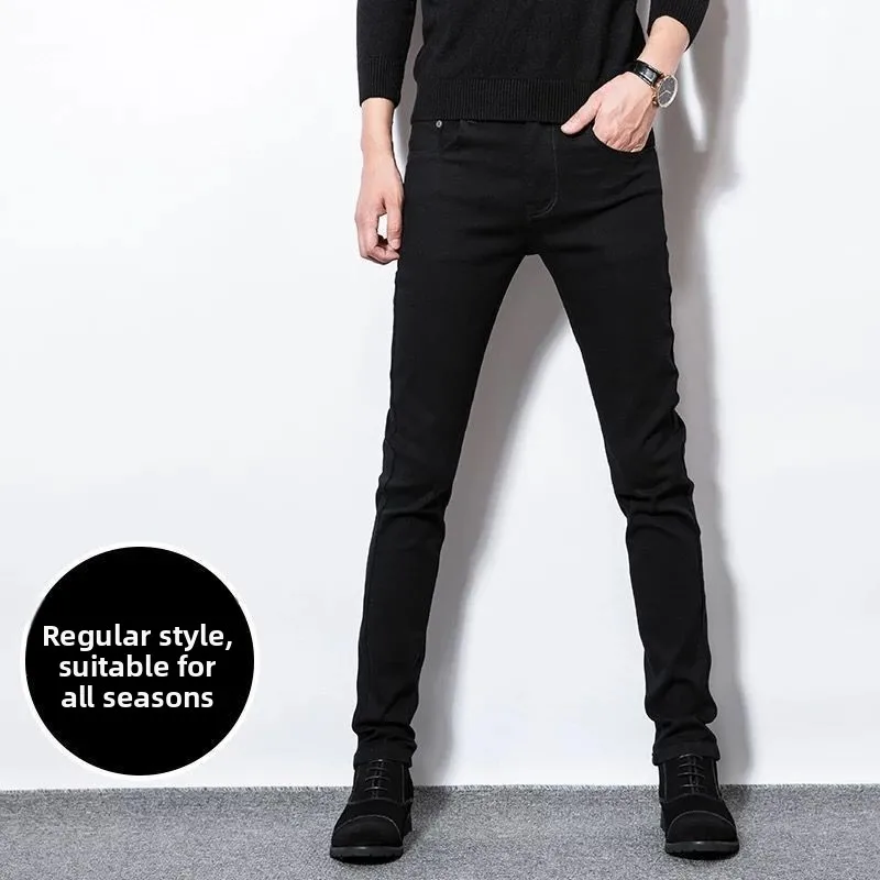 [thin style] 000 pure black pants