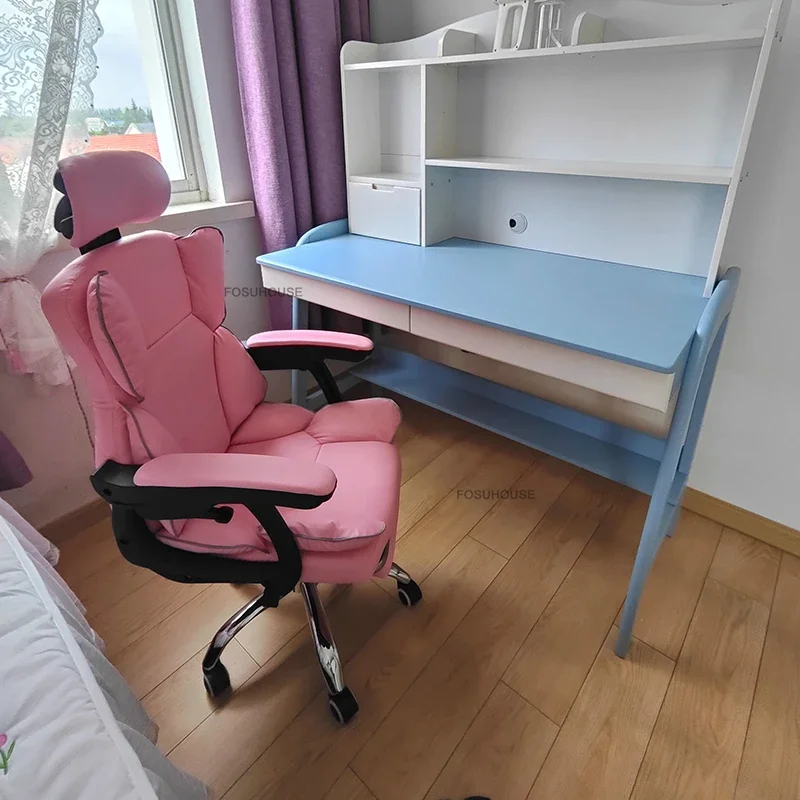 Home Live Game Chair Ergonomic Computer Chair Simple Lifting Rotating Office Chairs European Office Furniture Backrest Armchair