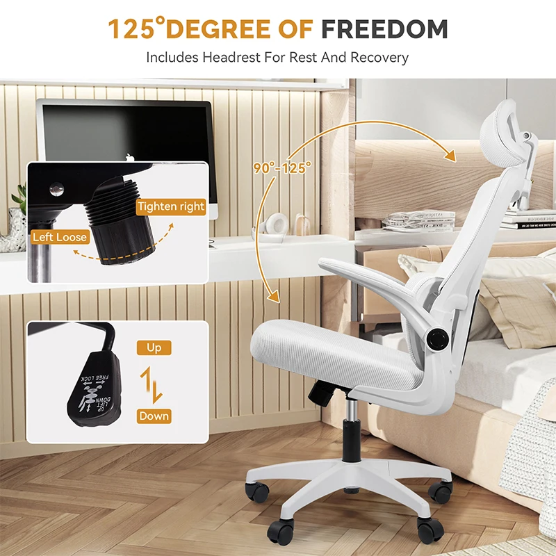 Office Chair Ergonomic High Back Chair Mesh Sliding Gaming Computer Chairs Adjustable Rotating Armchair Commercial Home Furnitur