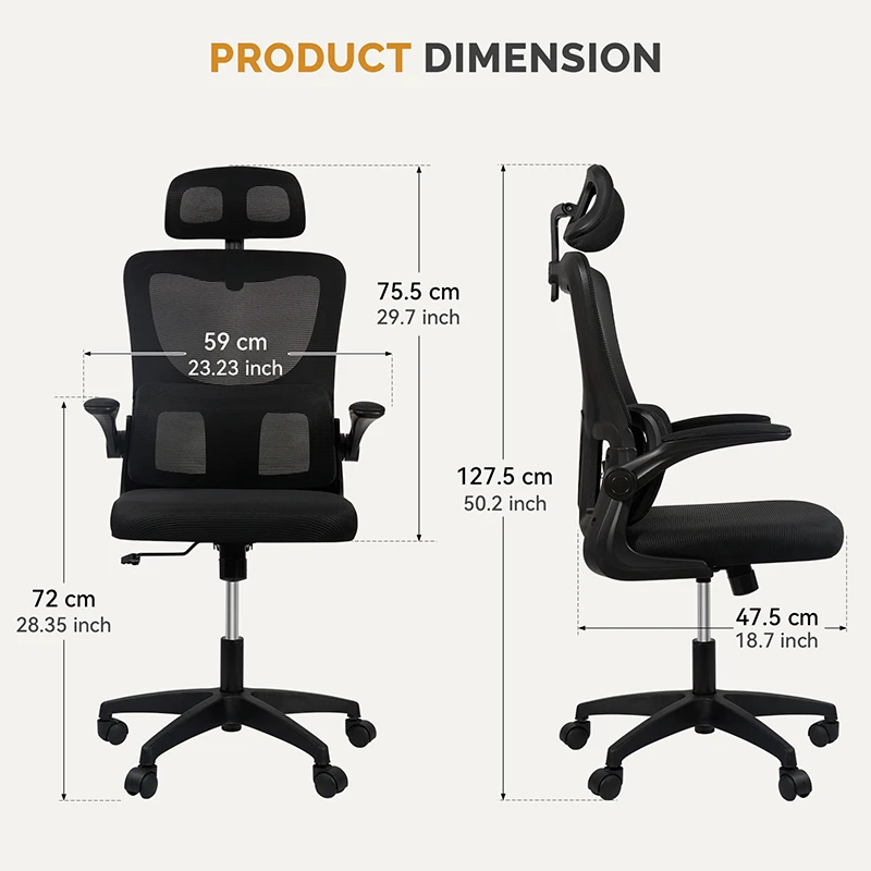 Office Chair Ergonomic High Back Chair Mesh Sliding Gaming Computer Chairs Adjustable Rotating Armchair Commercial Home Furnitur