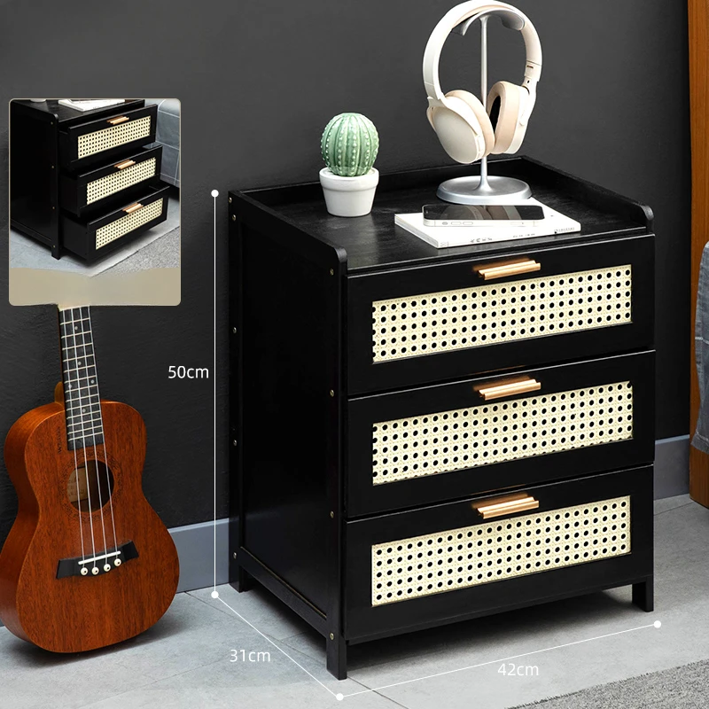 black 3 drawers