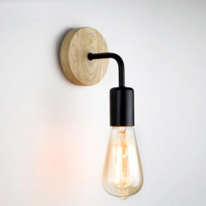 Industrial Style Wood Wall Light - Image 3